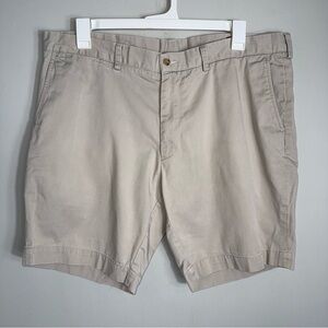Polo Ralph Lauren 100% Cotton Classic Fit Short-Khaki Tan-Flat Front-Size 40